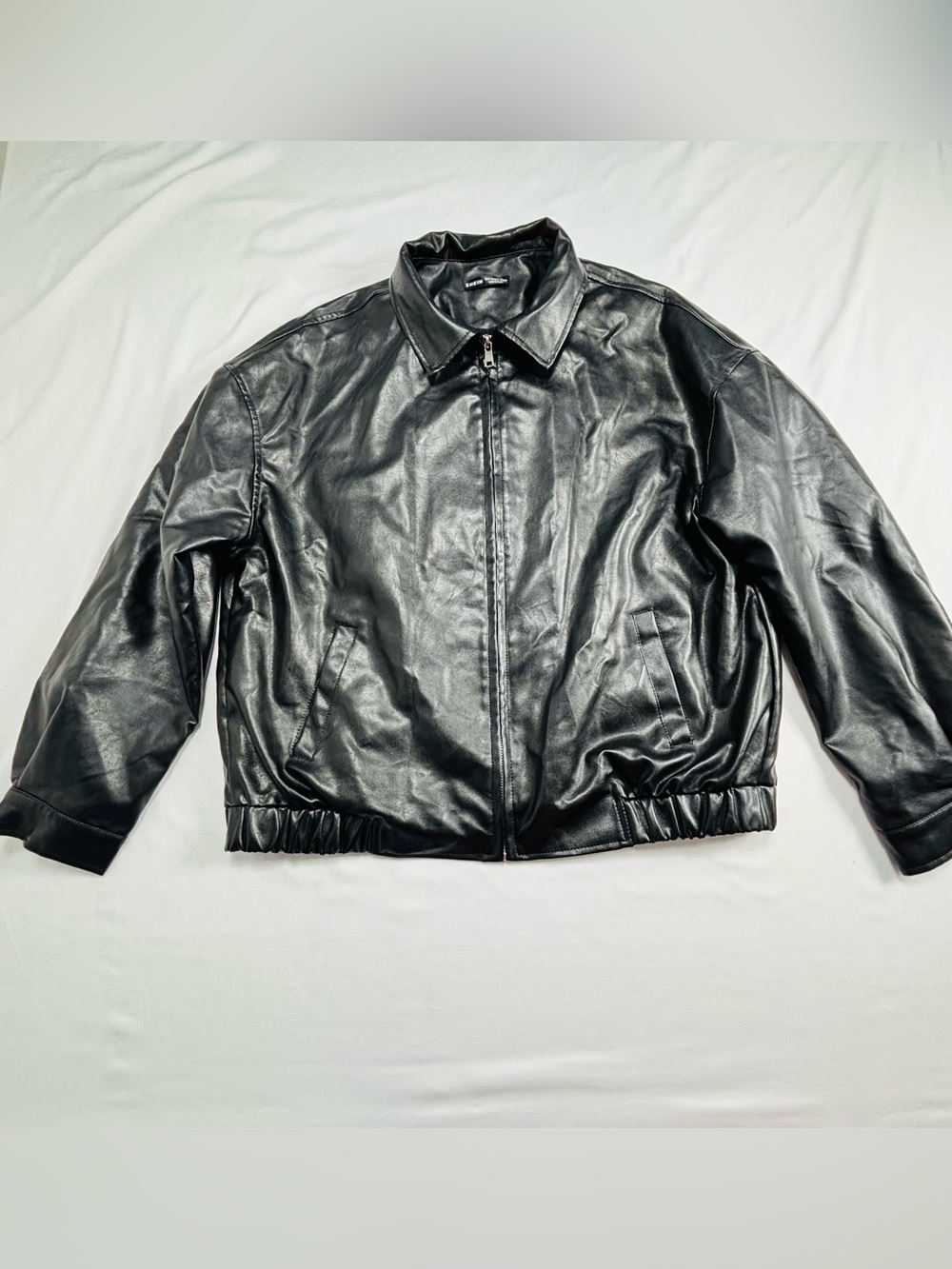 Black Leather Zip-Front Womens Jacket W662